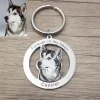 Custom Photo Engraved Pet Portrait Keychain (Personalized - Gift)