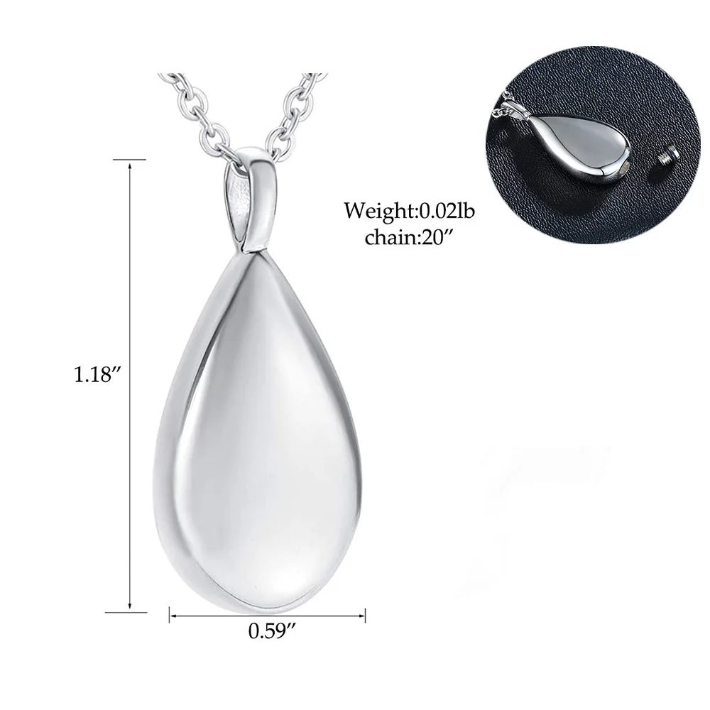 Elegant Teardrop Urn Pendant Necklace: Keepsake - Jewelry