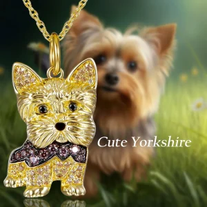 Exquisite Yorkshire Terrier Pendant Necklace – Elegant Pet Memorial Jewelry