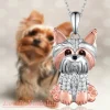 Exquisite Yorkshire Terrier Pendant Necklace – Elegant Pet Puppy Jewelry