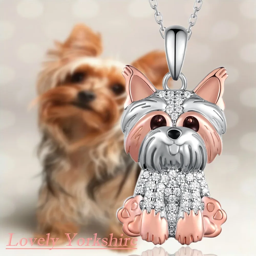 Exquisite Yorkshire Terrier Pendant Necklace – Elegant Pet Puppy Jewelry