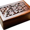 Silent Solace: Hand-Carved Rosewood Tree of Life Sanctuary