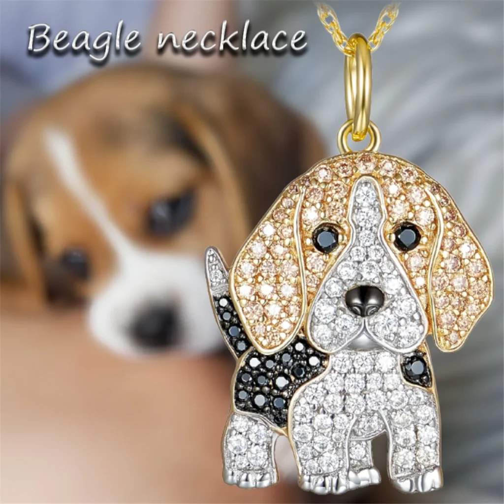 Exquisite Beagle Pendant Necklace – Elegant Pet Puppy Jewelry