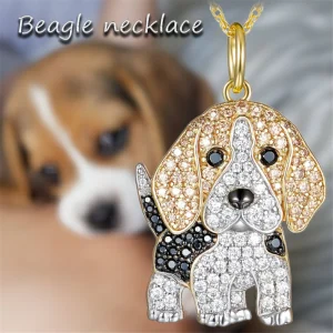 Exquisite Beagle Pendant Necklace – Elegant Pet Puppy Jewelry
