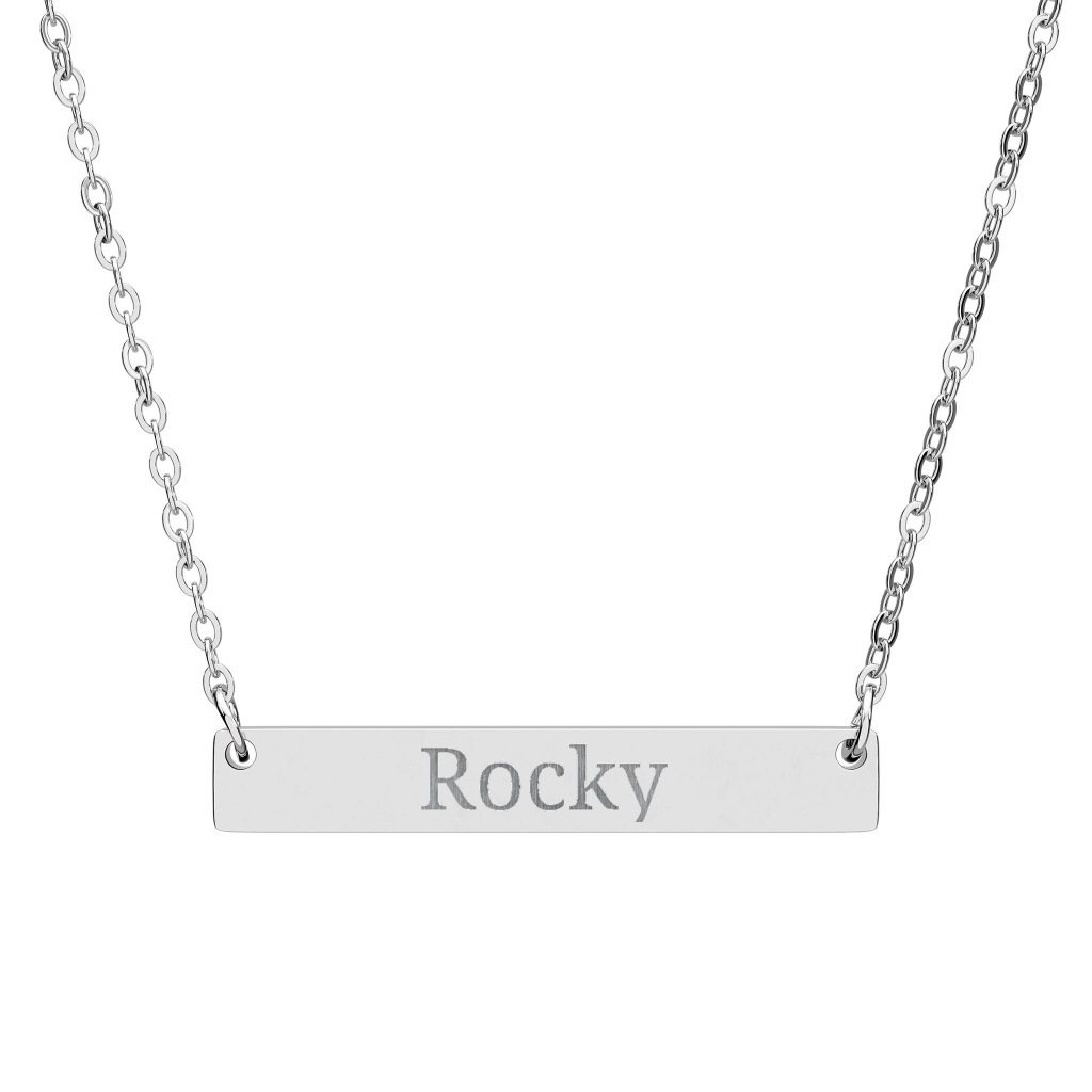 Horizontal Bar Necklace (Engraving)