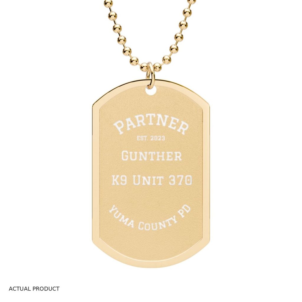Gold Dog Tag with Chain (Engraving)