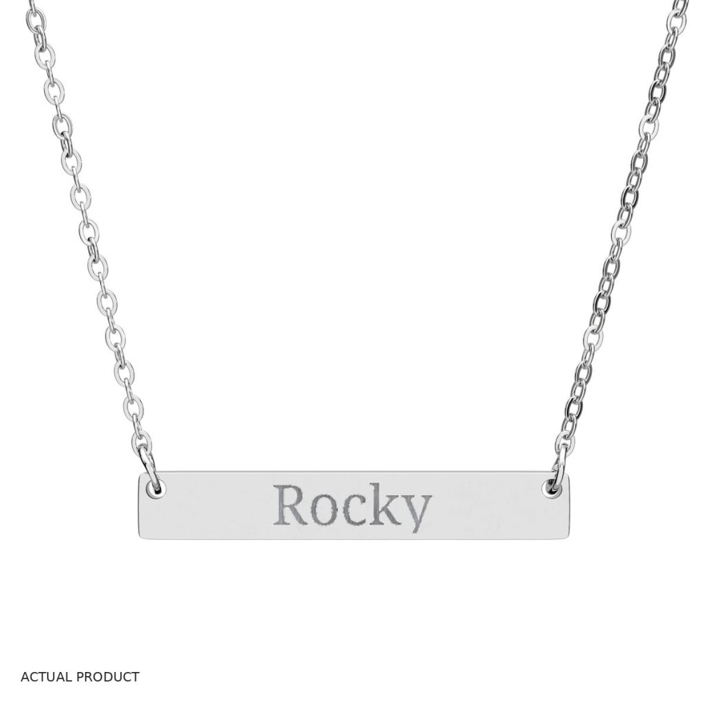 Horizontal Bar Necklace - Stainless Steel (Engraving)