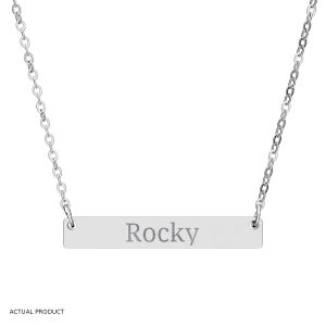 Horizontal Bar Necklace - Stainless Steel (Engraving)