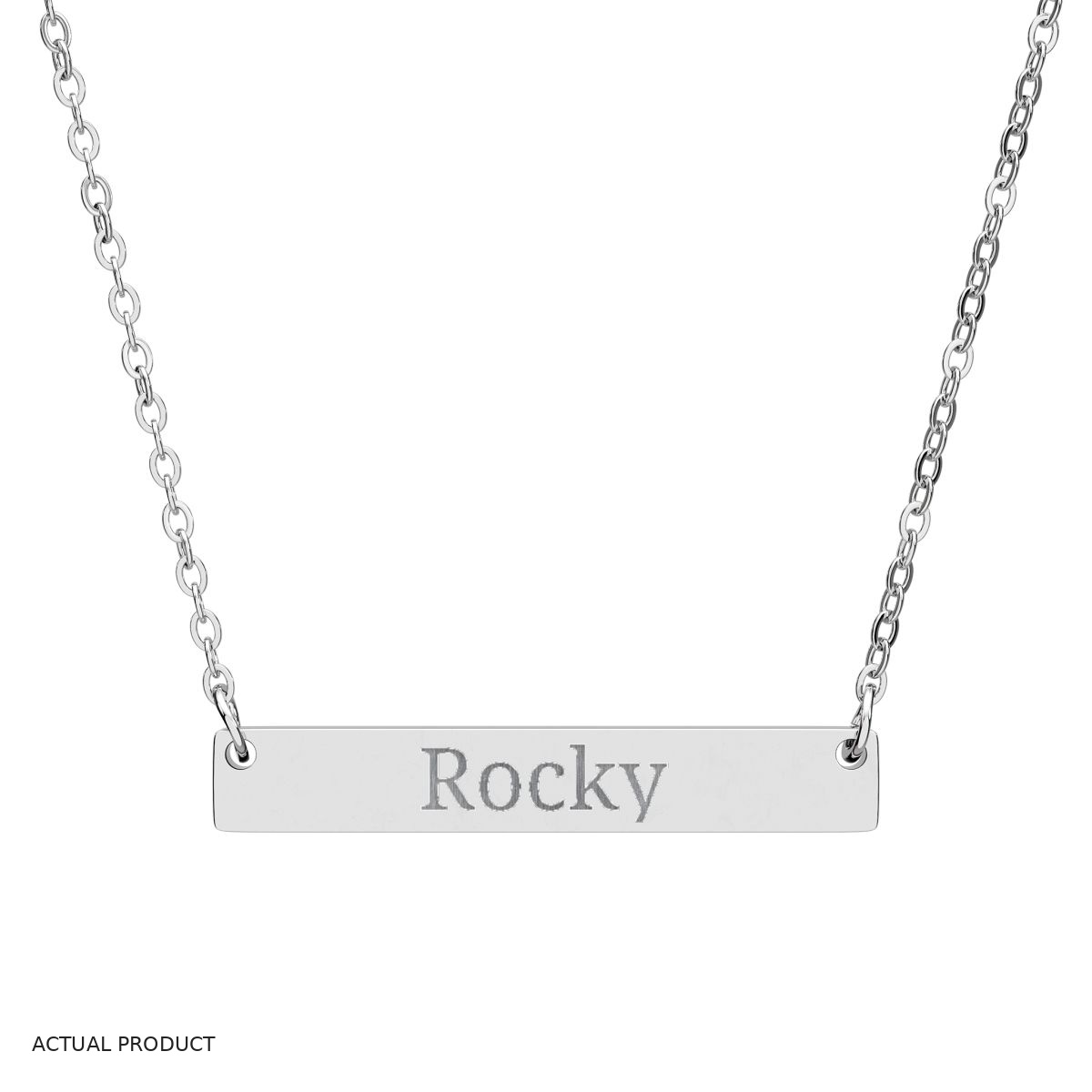 Horizontal Bar Necklace - Stainless Steel (Engraving)