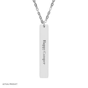 Vertical Bar Necklace (Engraving) (Stainless Steel)
