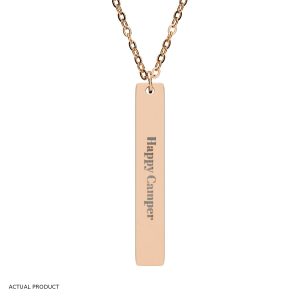 Vertical Bar Necklace (Engraving) 18K Gold