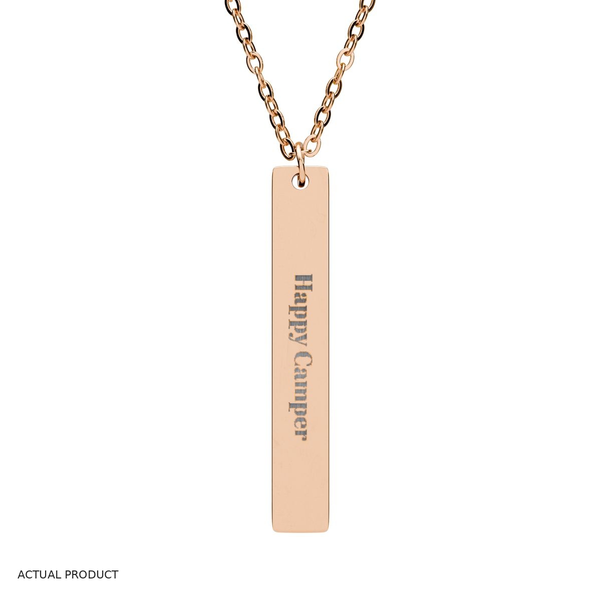 Vertical Bar Necklace (Engraving) 18K Gold