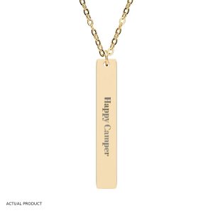 Vertical Bar Necklace 18K Gold (Engraving)