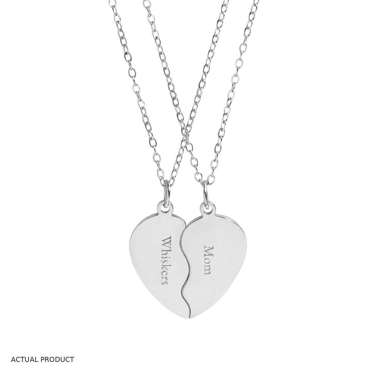Break Apart Heart Necklace Set (Engraving) Gold or Silver - Image 8
