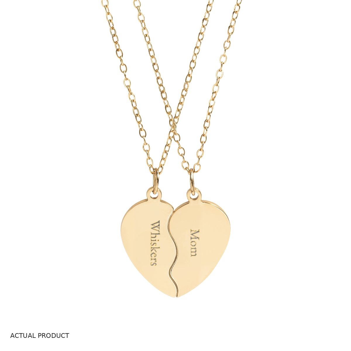 Break Apart Heart Necklace Set (Engraving) Gold or Silver