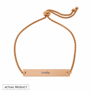 Adjustable Flat Bar Bracelet (Engraving) 18K Rose Gold