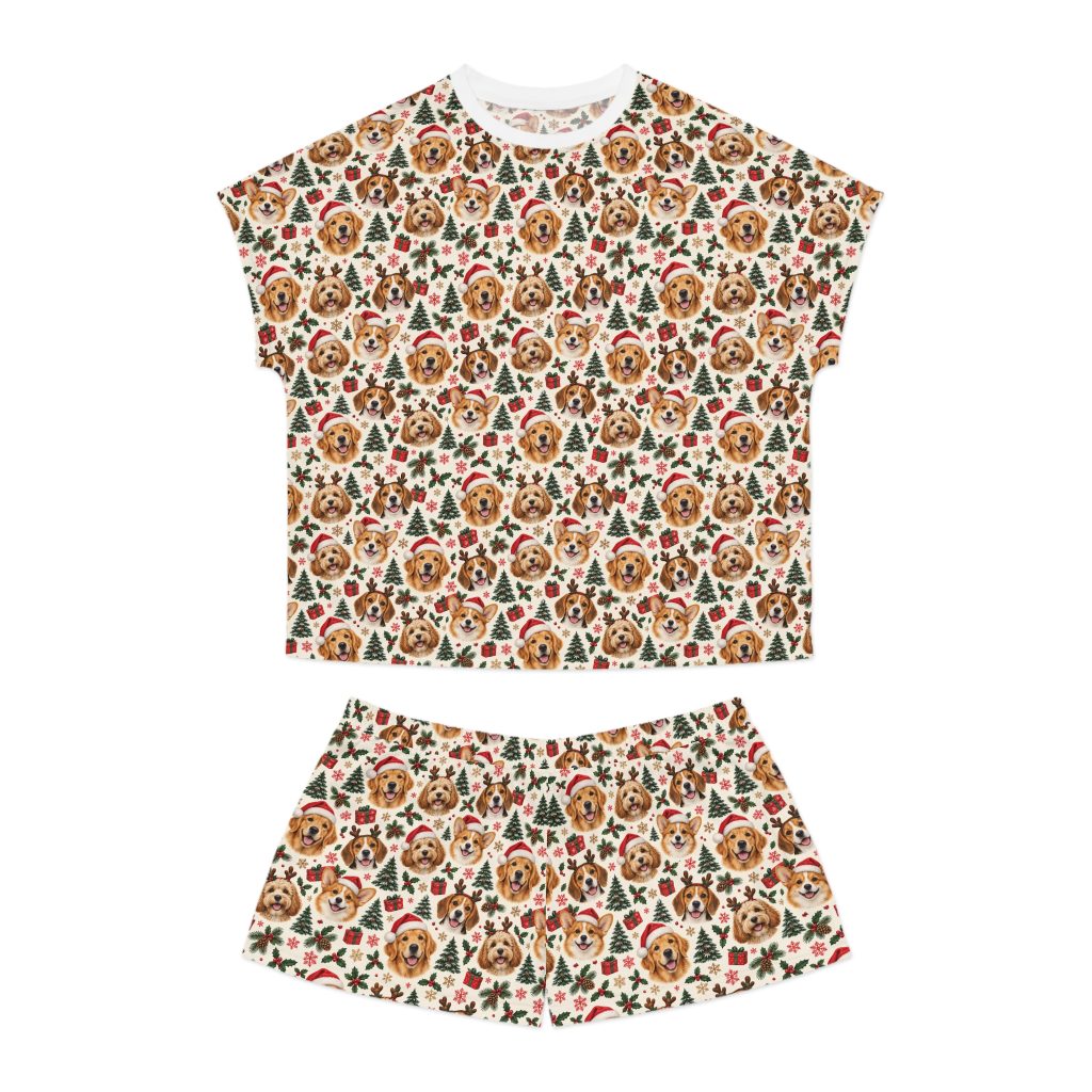 Petty PJs — Original Christmas Dogs Womens Complete Short Pajama Set
