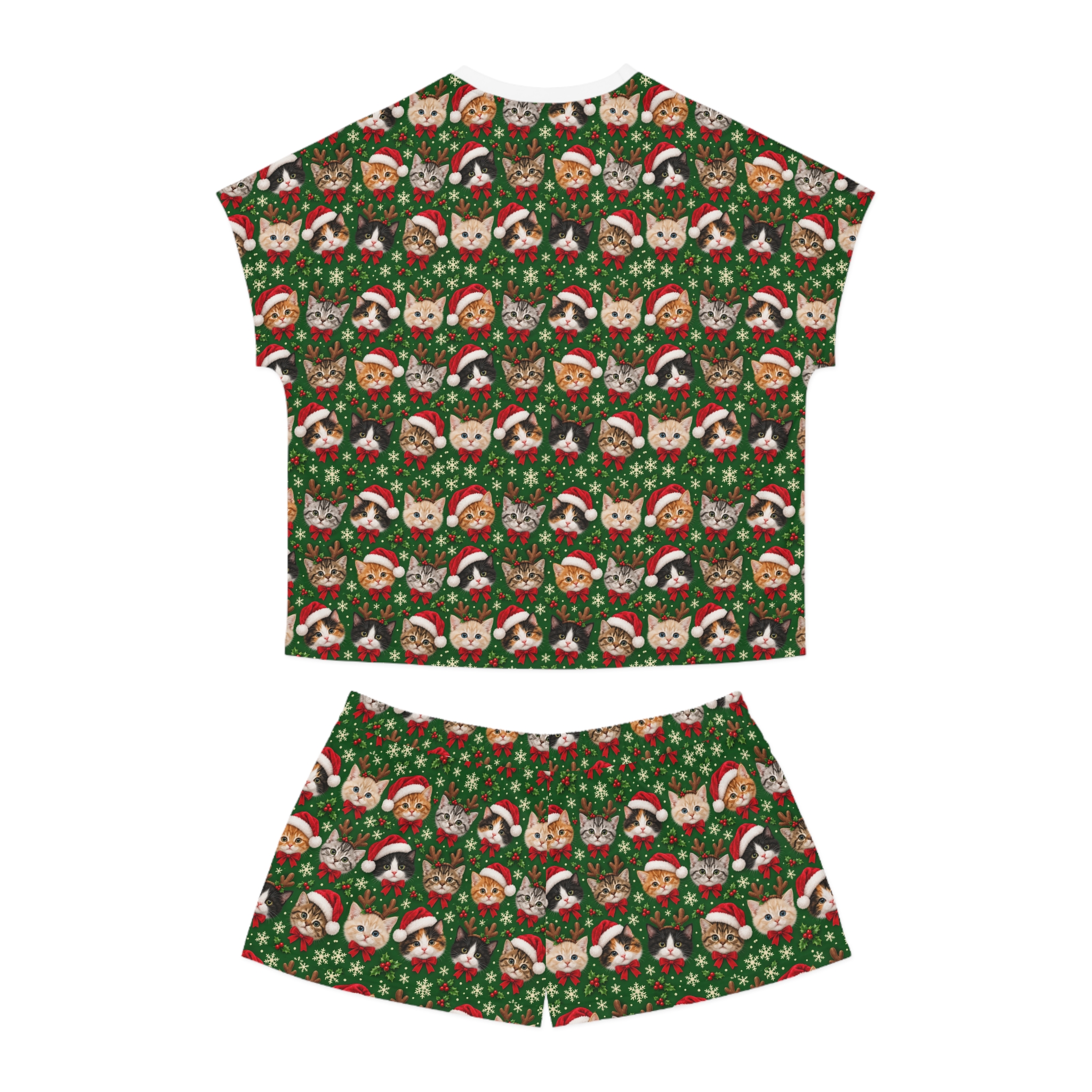 Petty PJs — Tighter Christmas Cats Womens Complete Short Pajama Set - Image 2