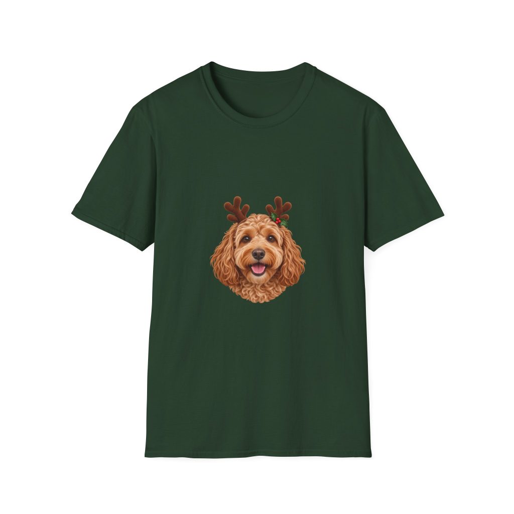 Petty PJs — Cockapoo Reindeer Unisex Christmas T-Shirt
