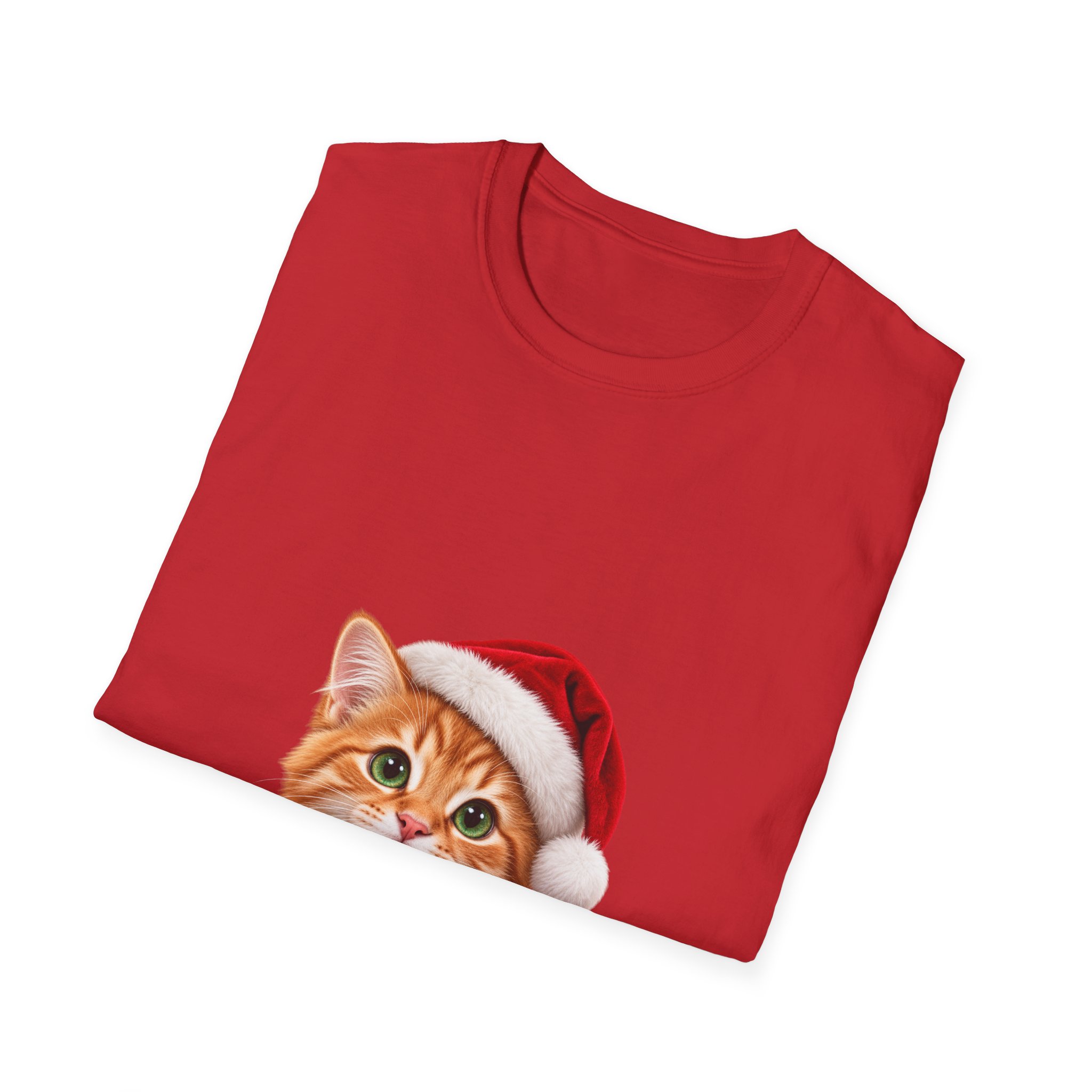 Petty PJs — Orange Tabby Santa Unisex Christmas T-Shirt - Image 8