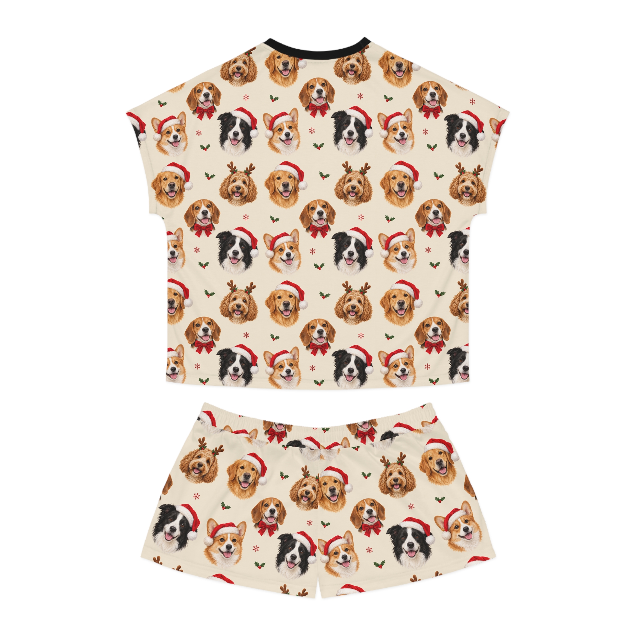 Petty PJs — Loose Christmas Dogs Womens Complete Short Pajama Set - Image 6