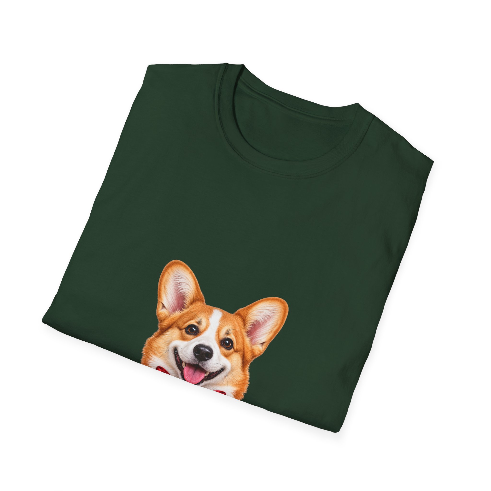 Petty PJs — Corgi Red Bow Unisex Christmas T-Shirt - Image 4