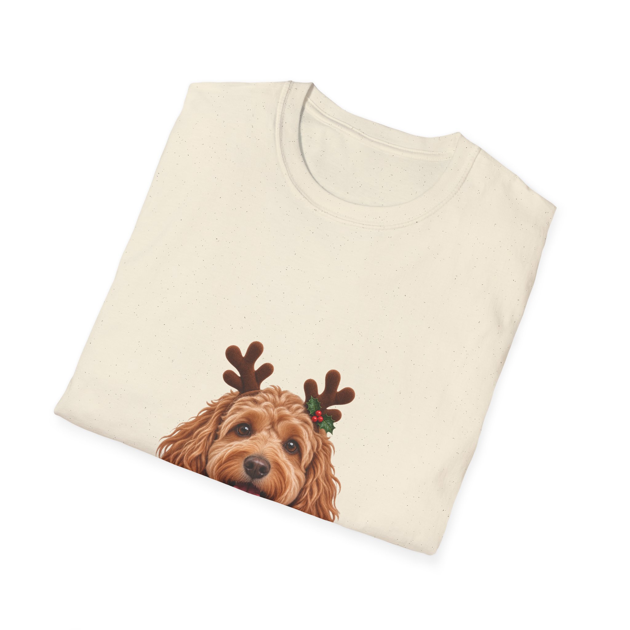 Petty PJs — Cockapoo Reindeer Unisex Christmas T-Shirt - Image 12