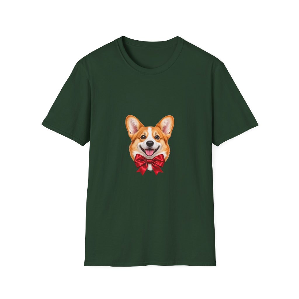 Petty PJs — Corgi Red Bow Unisex Christmas T-Shirt