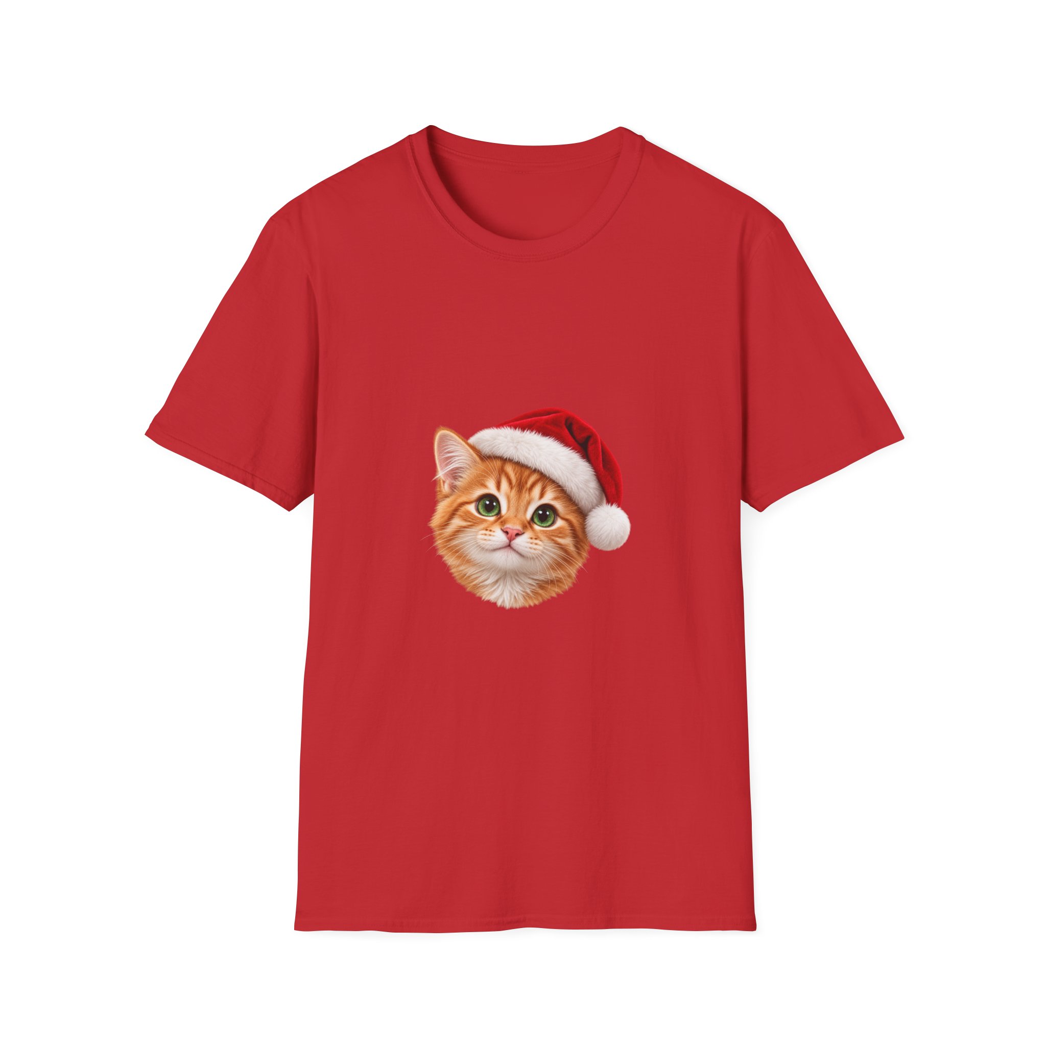 Petty PJs — Orange Tabby Santa Unisex Christmas T-Shirt - Image 5