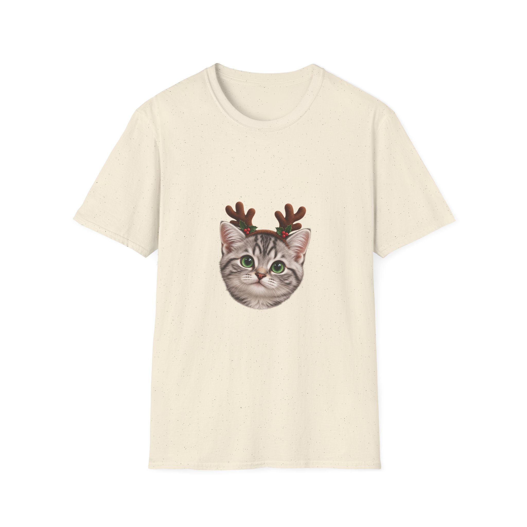 Petty PJs — Silver Tabby Reindeer Unisex Christmas T-Shirt - Image 9