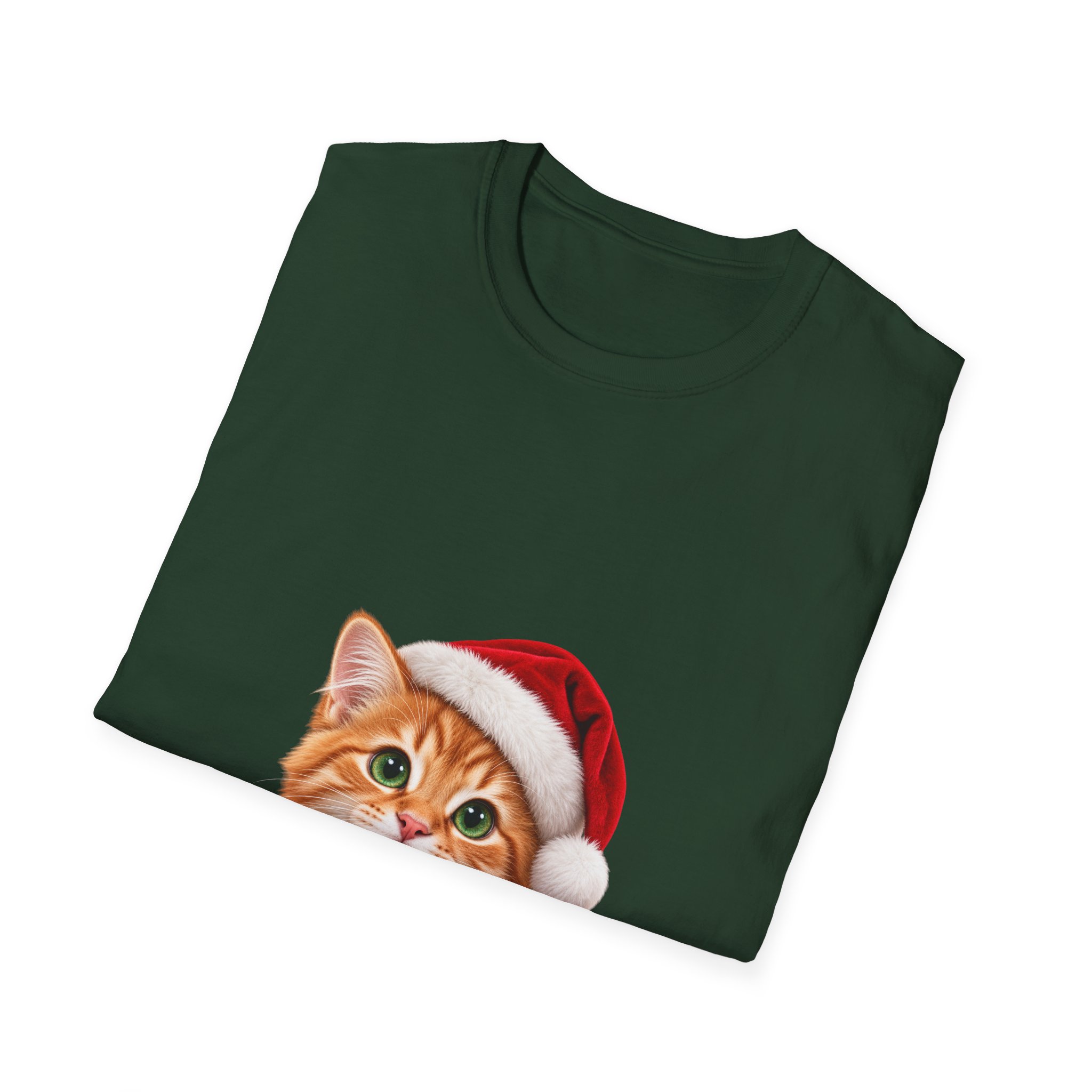 Petty PJs — Orange Tabby Santa Unisex Christmas T-Shirt - Image 4