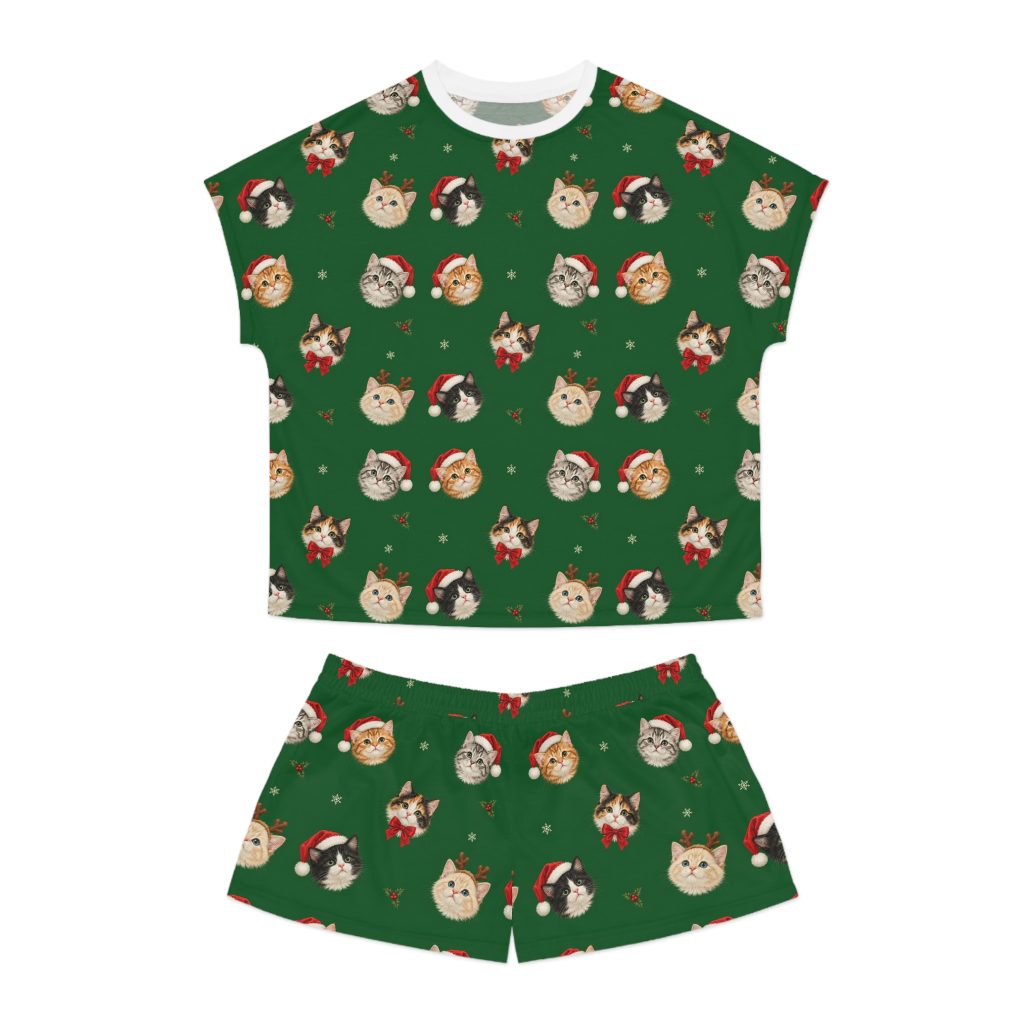 Petty PJs — Loose Christmas Cats Womens Complete Short Pajama Set