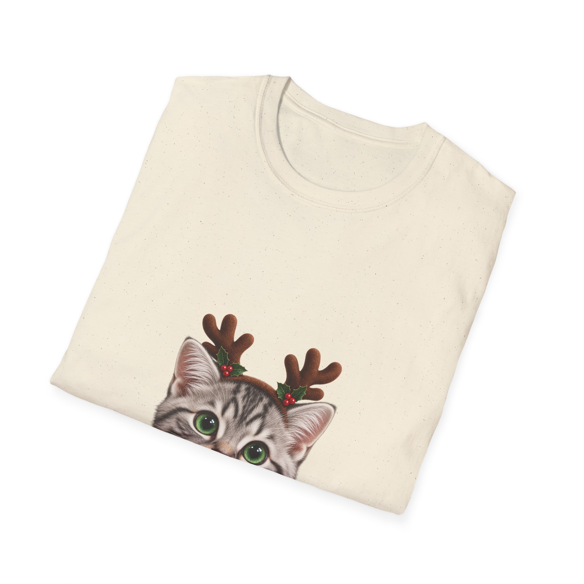 Petty PJs — Silver Tabby Reindeer Unisex Christmas T-Shirt - Image 12