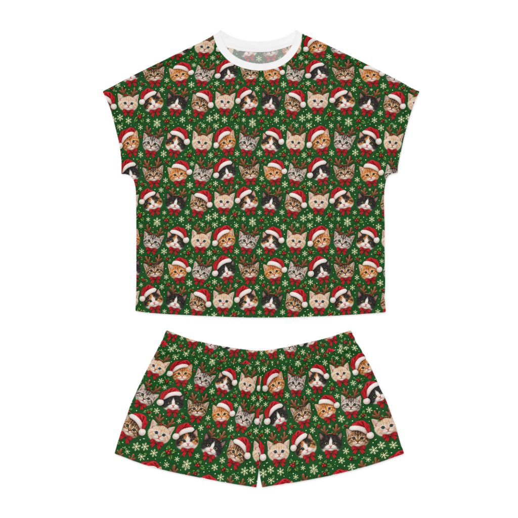 Petty PJs — Tighter Christmas Cats Womens Complete Short Pajama Set