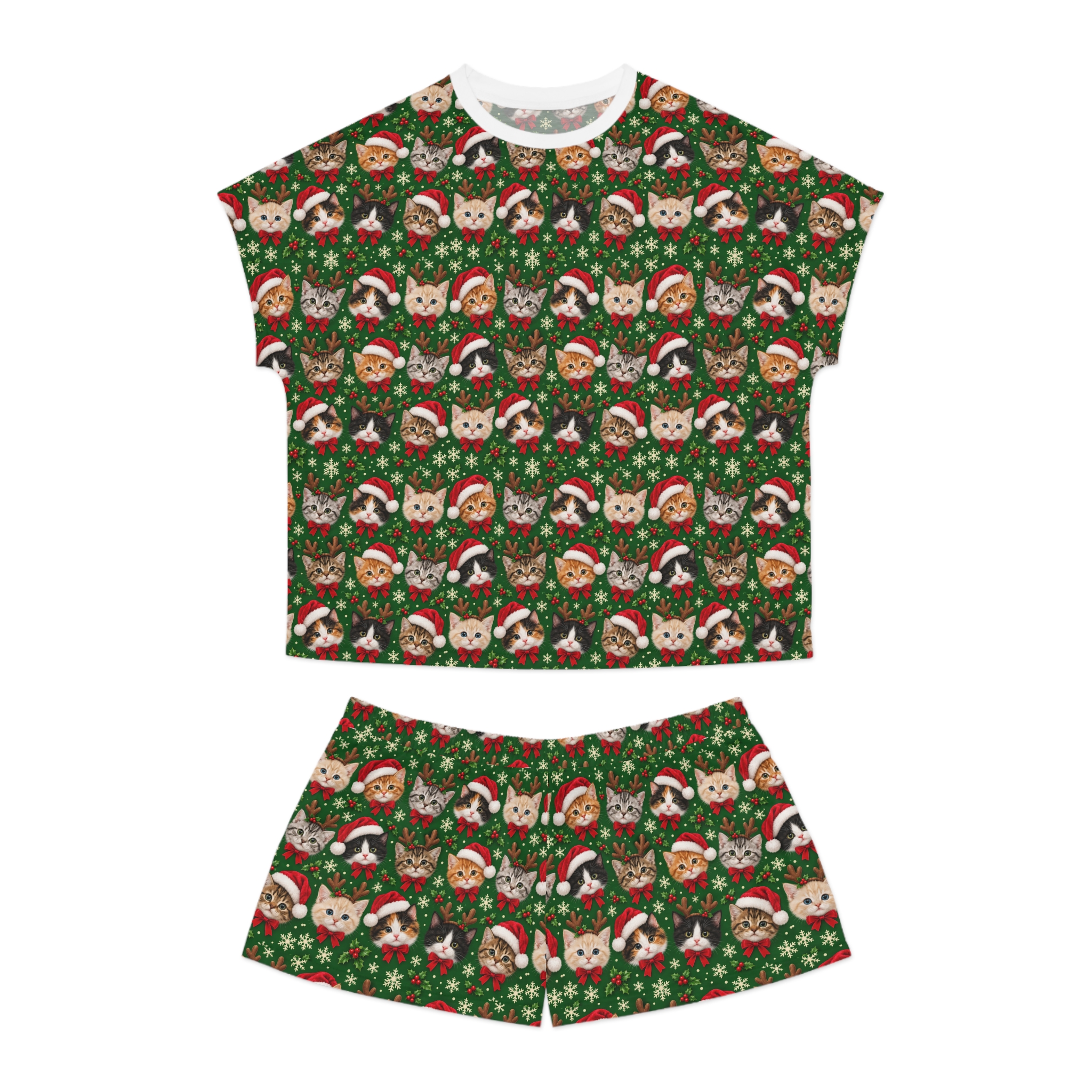 Petty PJs — Tighter Christmas Cats Womens Complete Short Pajama Set