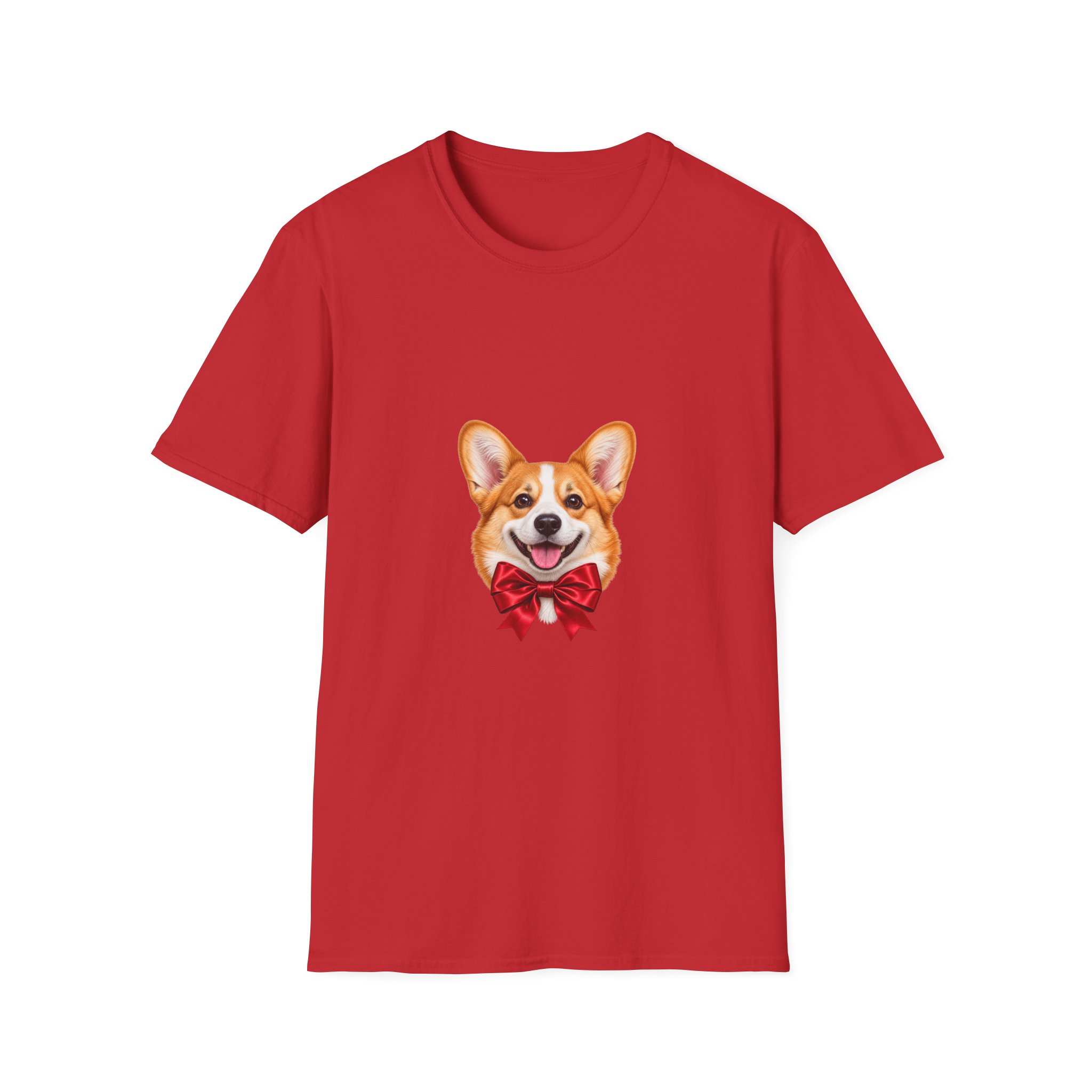 Petty PJs — Corgi Red Bow Unisex Christmas T-Shirt - Image 5