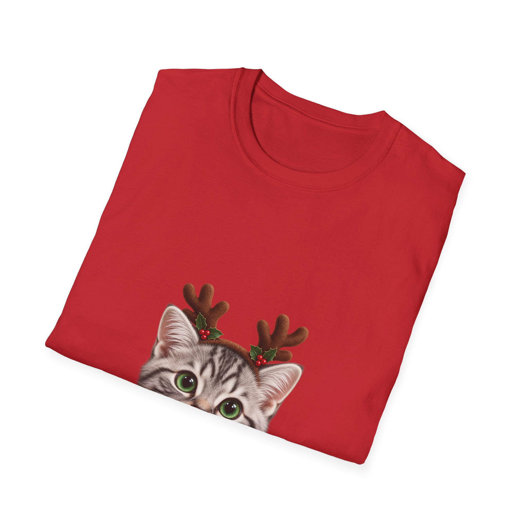 Petty PJs — Silver Tabby Reindeer Unisex Christmas T-Shirt - Image 8