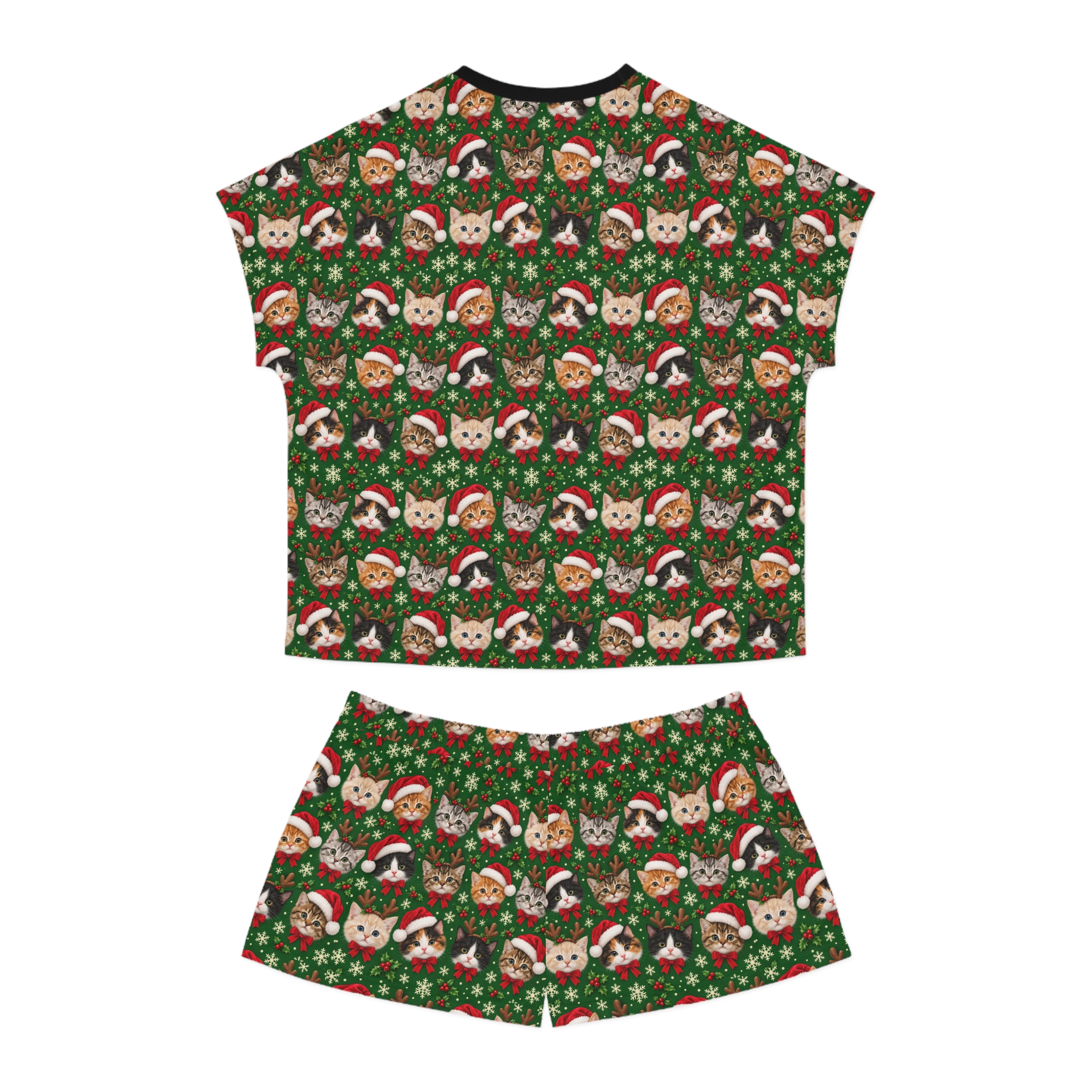 Petty PJs — Tighter Christmas Cats Womens Complete Short Pajama Set - Image 6