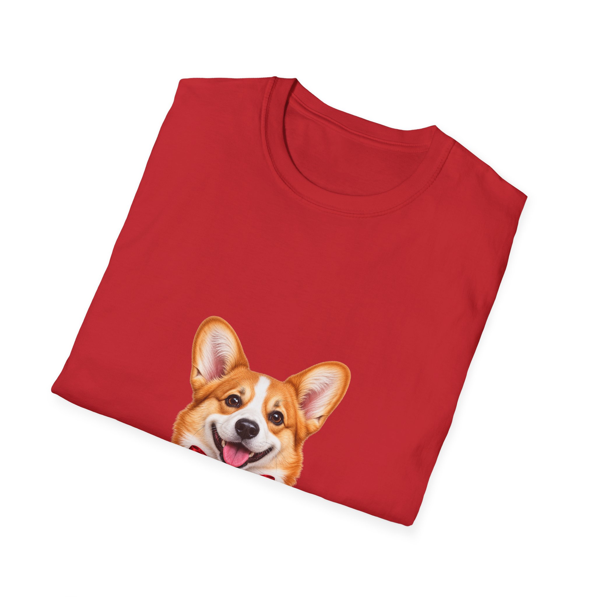 Petty PJs — Corgi Red Bow Unisex Christmas T-Shirt - Image 8