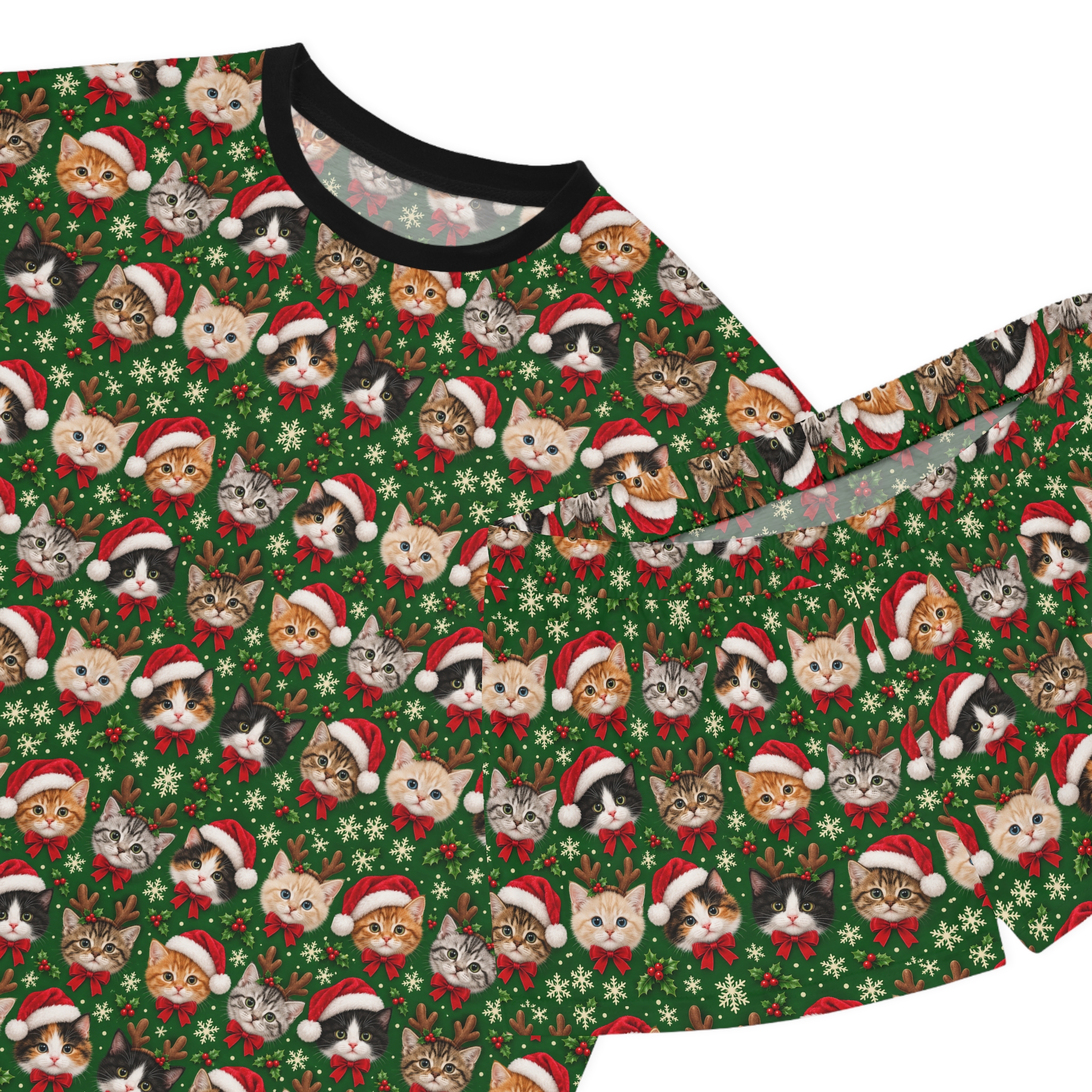Petty PJs — Tighter Christmas Cats Womens Complete Short Pajama Set - Image 7