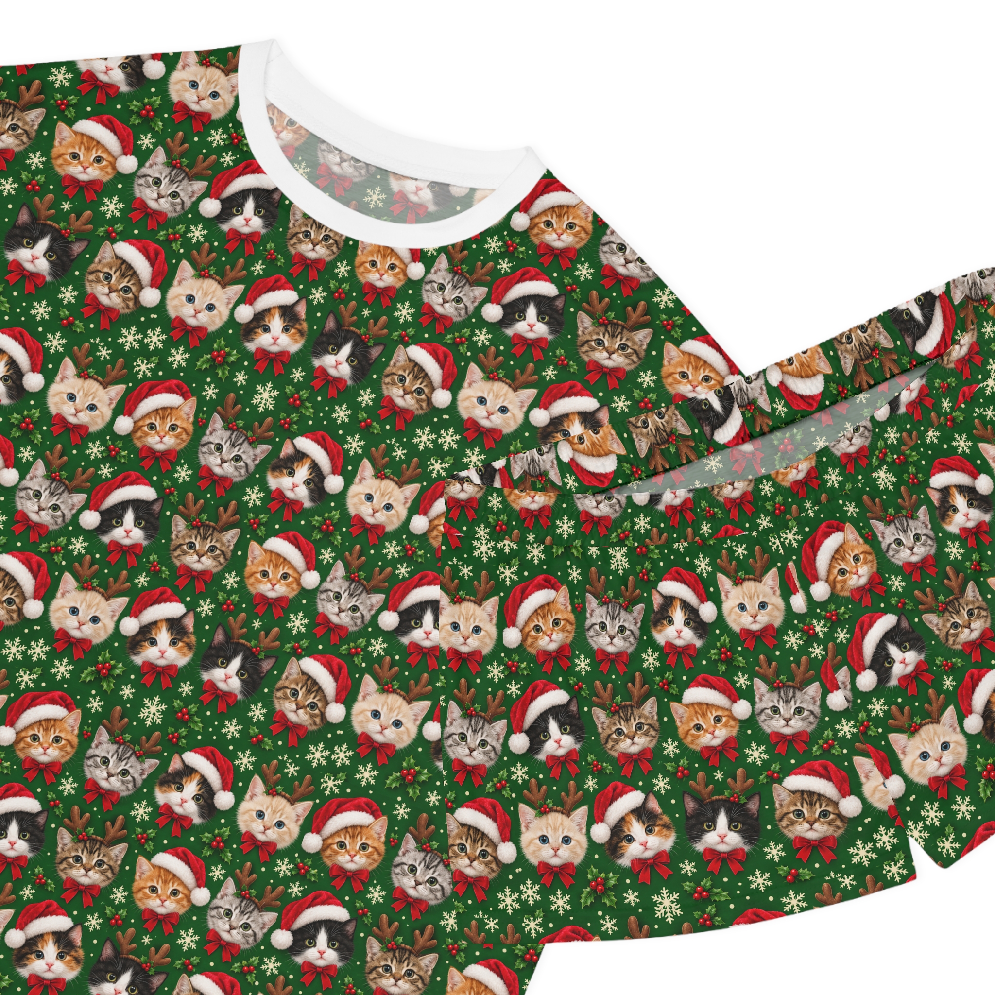 Petty PJs — Tighter Christmas Cats Womens Complete Short Pajama Set - Image 3