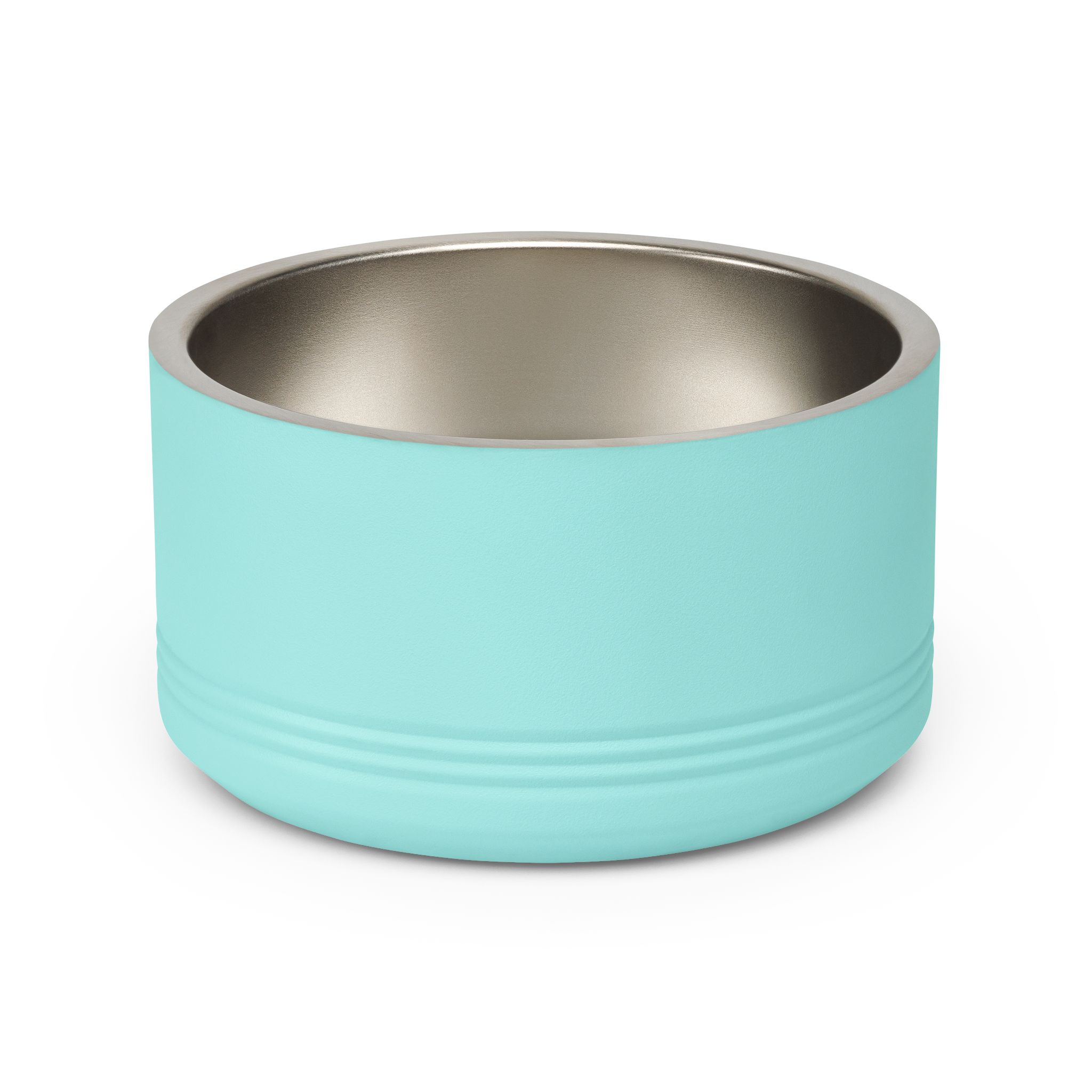 Botanical Personalized Teal Stainless Steel Bowl (18oz) — product gallery image; personalization shown may be an example.
