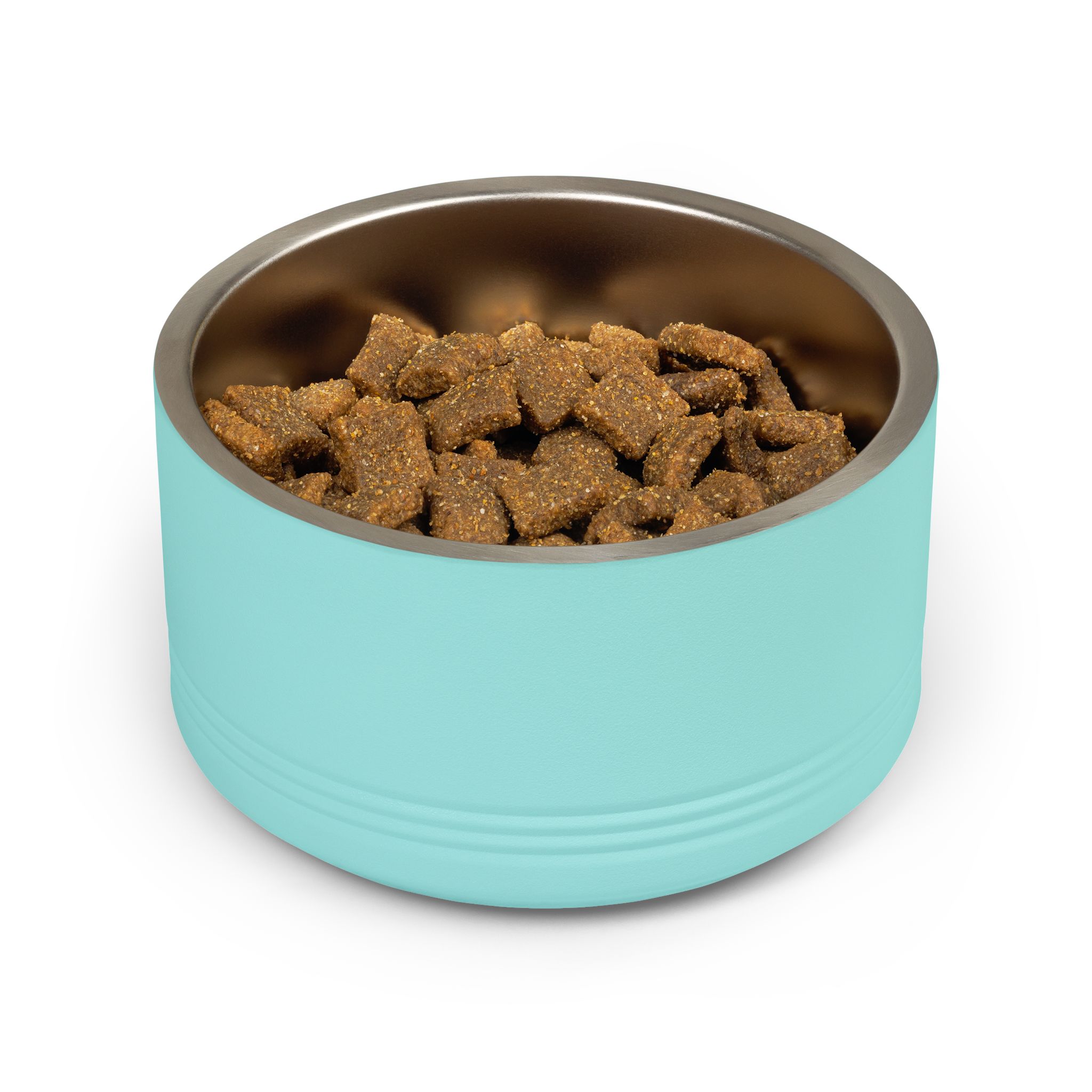 Botanical Personalized Teal Stainless Steel Bowl (18oz) — product gallery image; personalization shown may be an example.