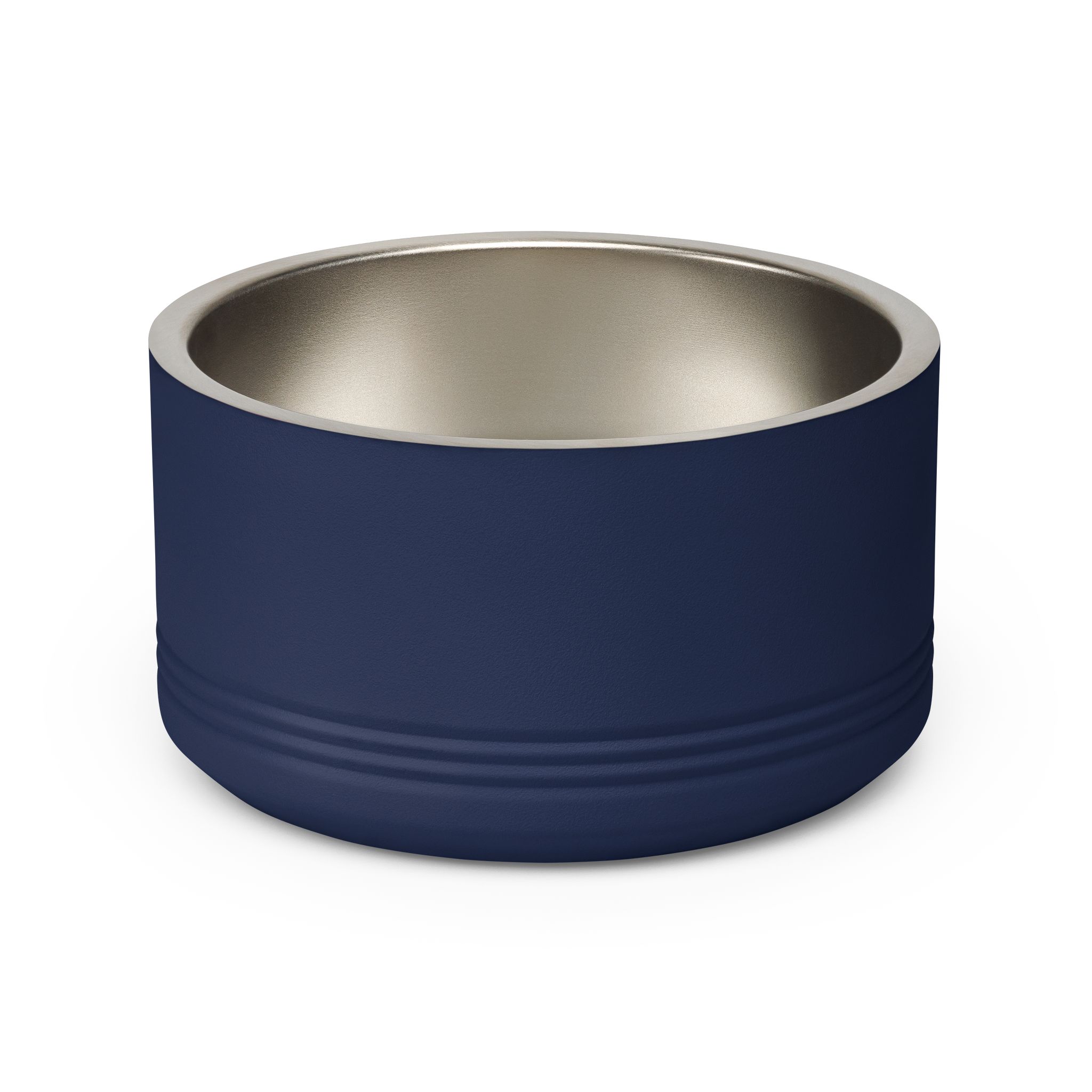 Coastal Personalized Navy Stainless Steel Bowl (18oz) — product gallery image; personalization shown may be an example.
