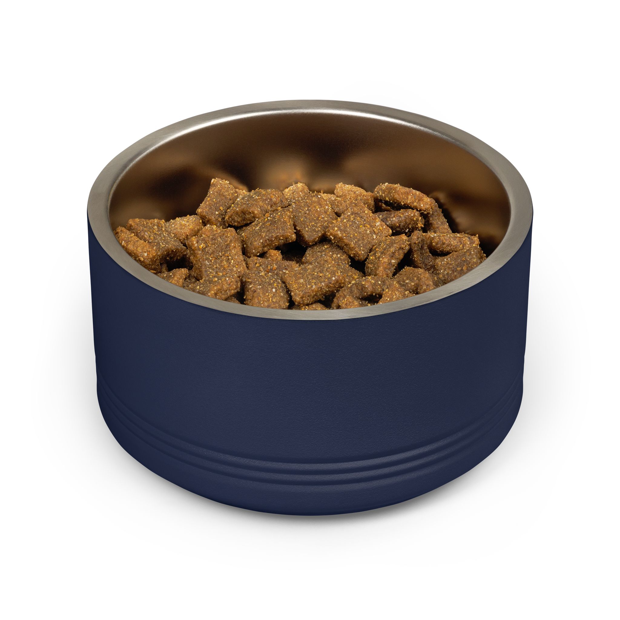 Coastal Personalized Navy Stainless Steel Bowl (18oz) — product gallery image; personalization shown may be an example.