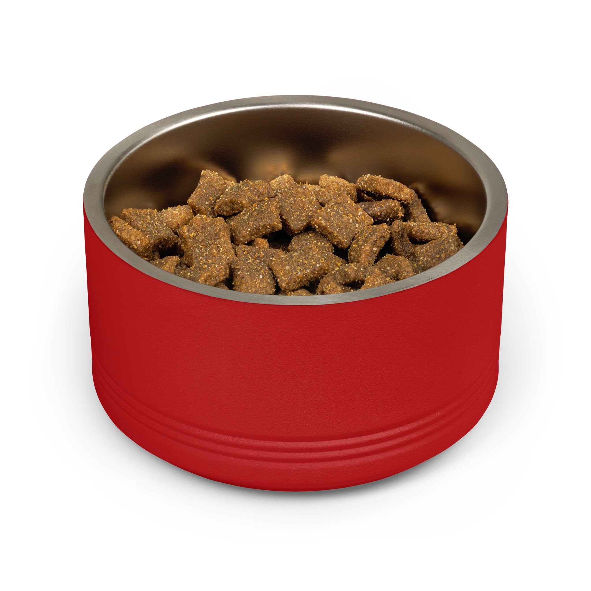 Playful Personalized Red Stainless Steel Bowl (18oz) — product gallery image; personalization shown may be an example.